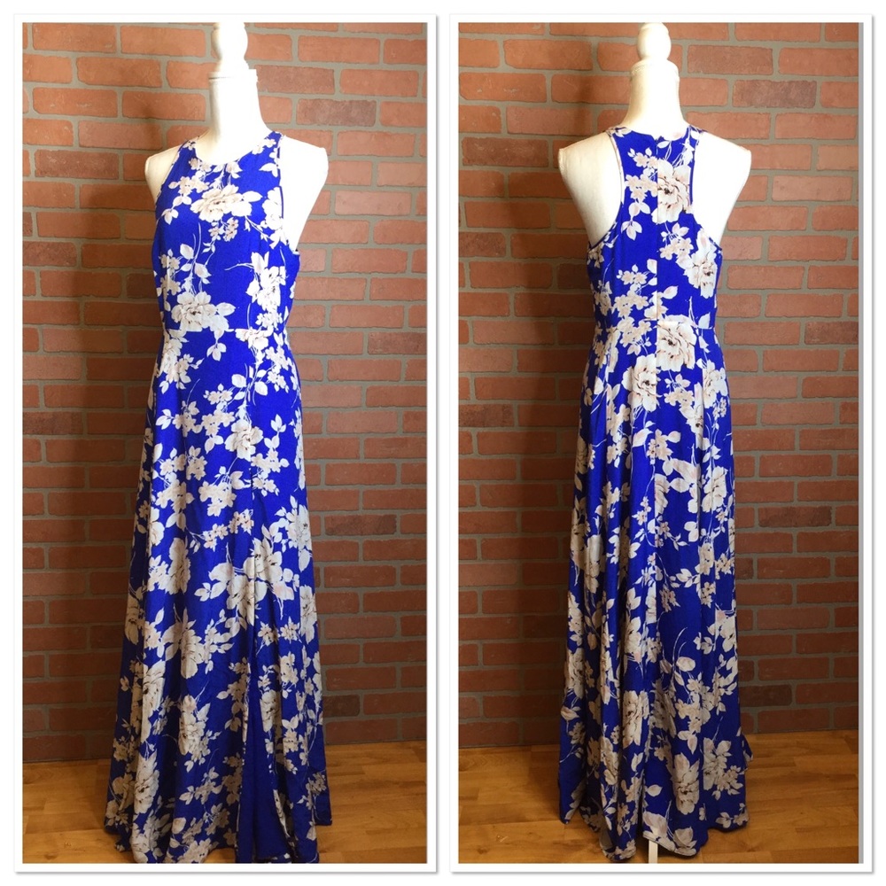 Yumi Kim blue floral maxi dress sleeveless